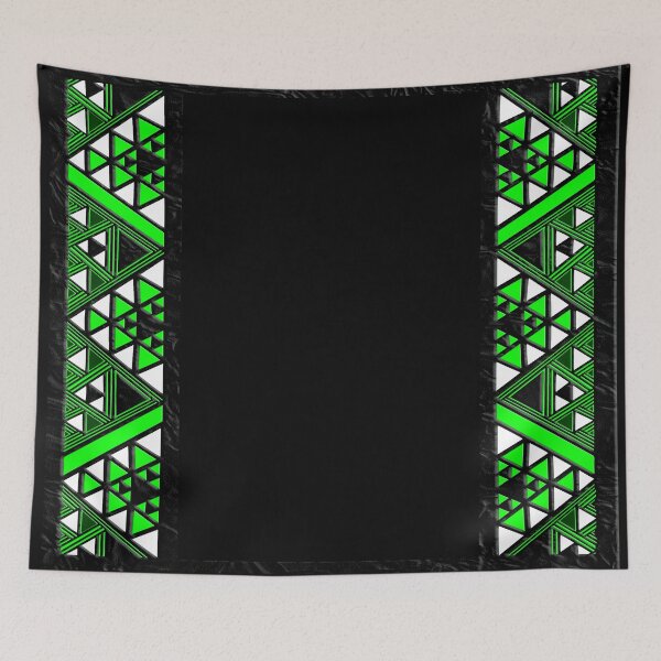 Item preview, TNT - taaniko border green designed and sold by TNT-STYLEZ.