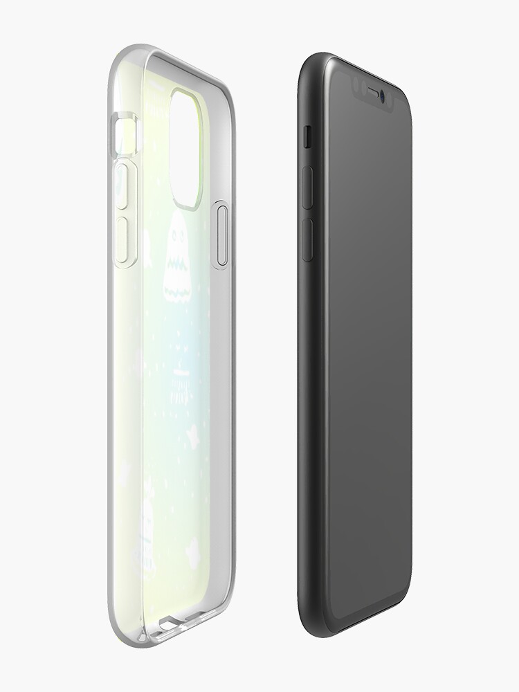 Alternate view of Neon Alien Spaceship Pattern iPhone Case & Cover