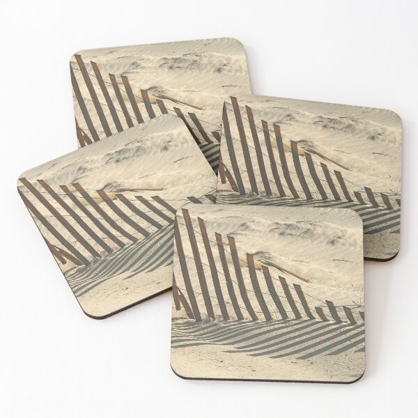 Item preview, Sand With Wooden Fence Minimalist Sepia Art Photo designed and sold by DEC02.