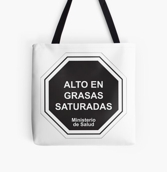 Vista previa del artículo con la obra «Alto en grasas saturadas Chile», diseñado y vendido por Schoensl.