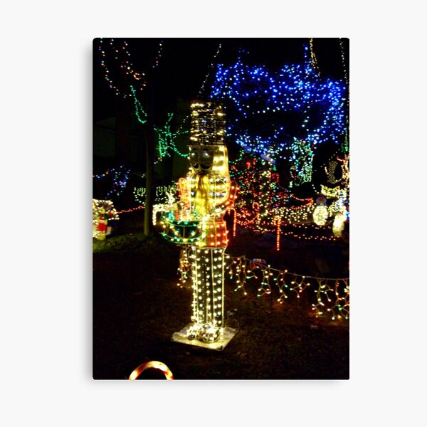 A Glowing Nutcracker in the Yard Canvas Print