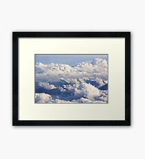 Mountains and clouds - aerial view Framed Print