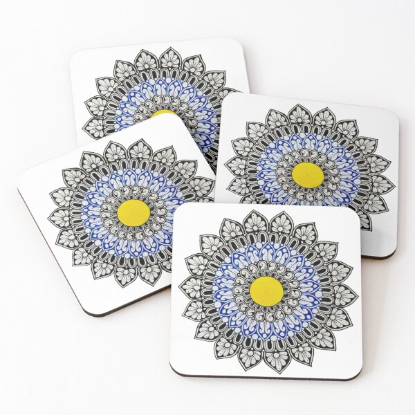Item preview, Yellow Blue Mandala designed and sold by artesiaKT.