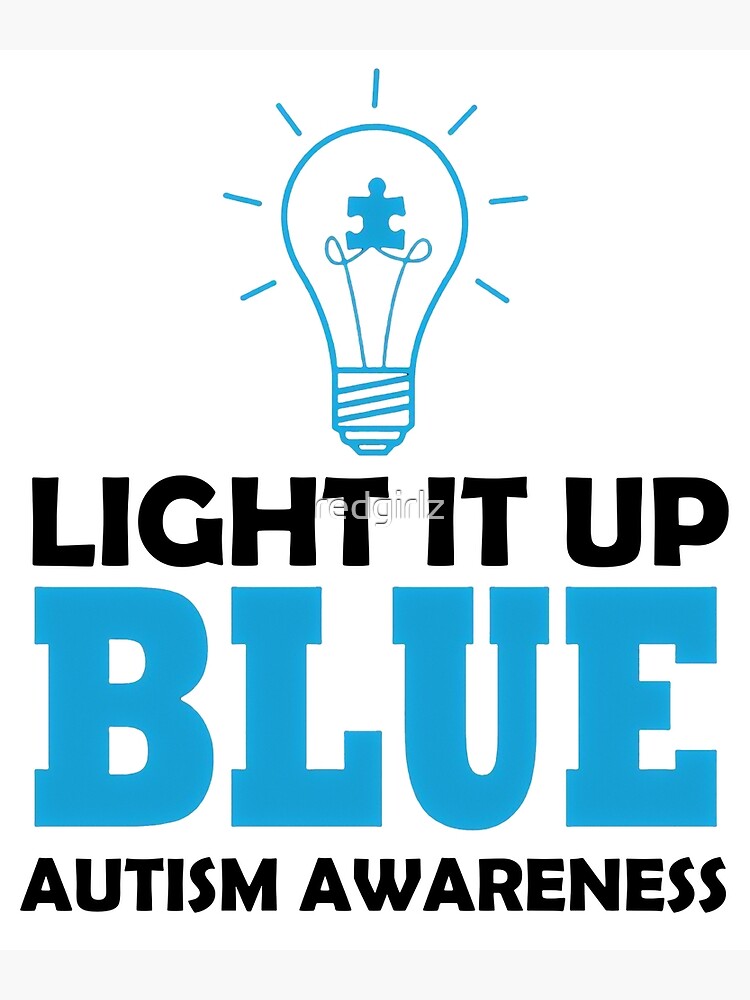 Rainbow Autism In April We Wear Blue Autism Awareness Month Poster