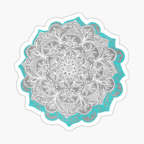 Item preview, Turquoise & White Mandalas on Grey  designed and sold by micklyn.