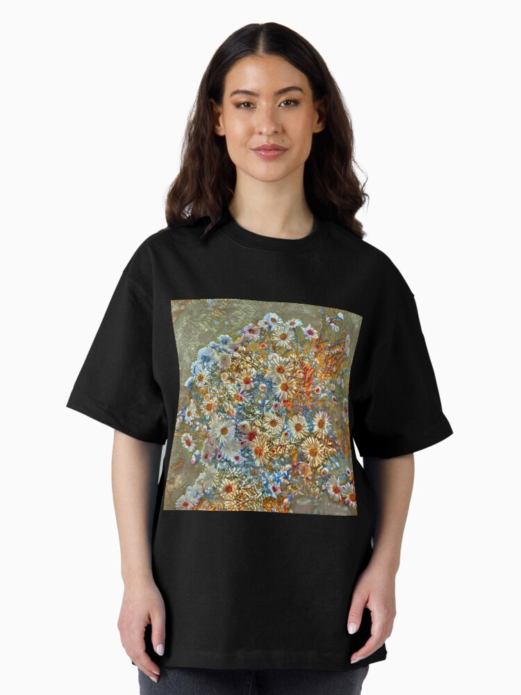 Thumbnail 2 of 7, Oversized T-Shirt, Flowers designed and sold by blackhalt.