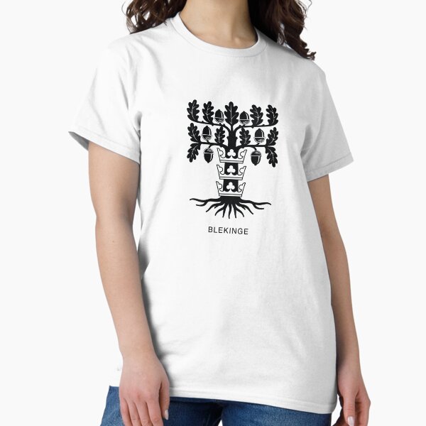 Item preview, Oak with Tree Crowns, the Crest of Blekinge, Sweden, Black Print (Svenska Landskap) designed and sold by Landskapsbutiken .com.