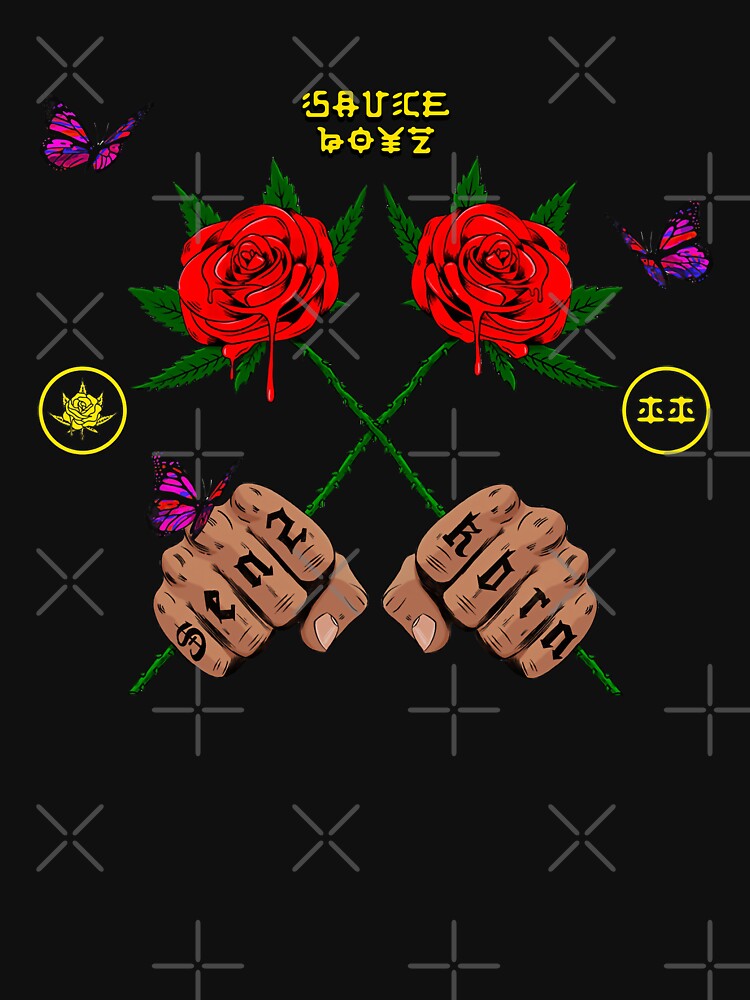 "Eladio Carrion Merch Eladio Carrion Sauce Boyz Rose" Pullover Hoodie