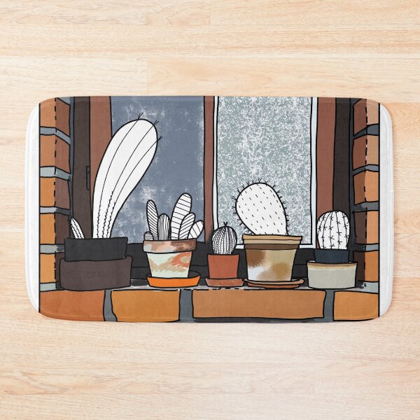 Item preview, #CactiLove Cactuses Cacti Brick Wall Shelves Window  designed and sold by marie-inks.