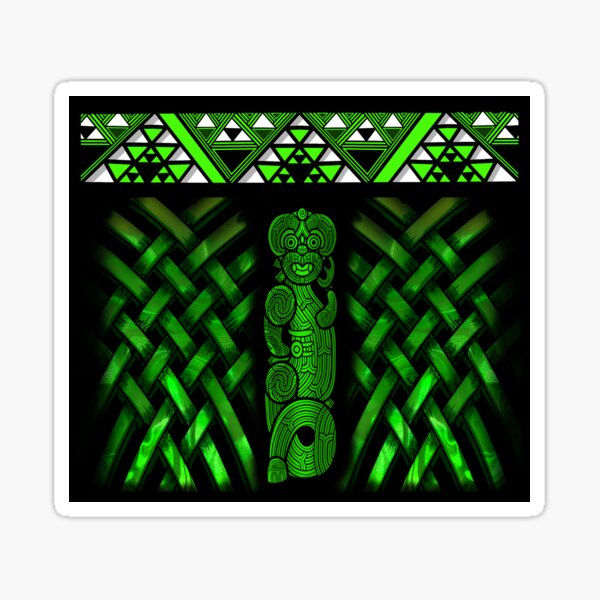 tnt-taaniko-design-with-marakihau-green-sticker-by-tnt-stylez