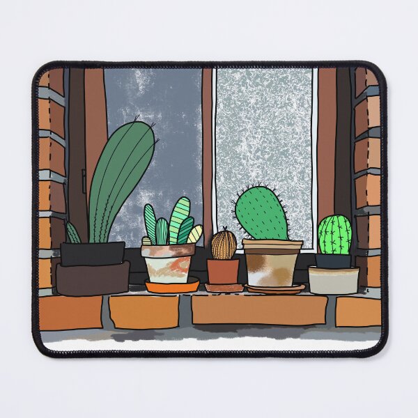 Item preview, #CactiLove Cactuses Cacti Brick Wall Shelves Window designed and sold by marie-inks.