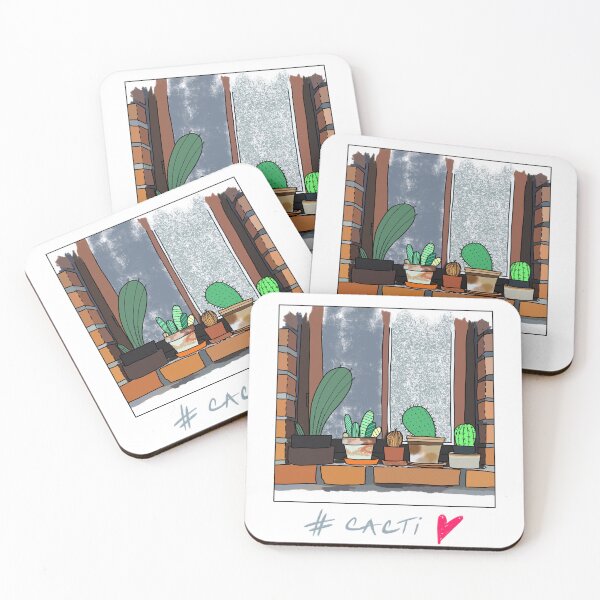 Item preview,  #CactiLove Cactuses Cacti Brick Wall Shelves Window designed and sold by marie-inks.