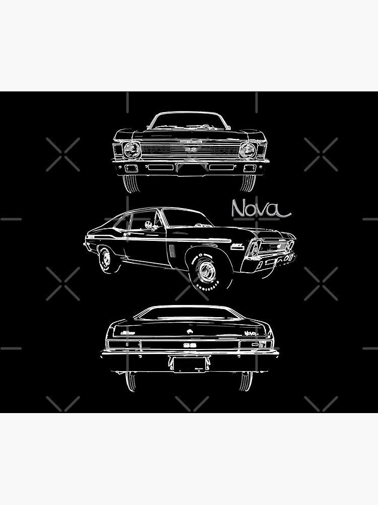 Thumbnail 6 of 6, Throw Blanket, 1972 Chevy Nova SS 427 Collector Car designed and sold by FromThe8Tees.