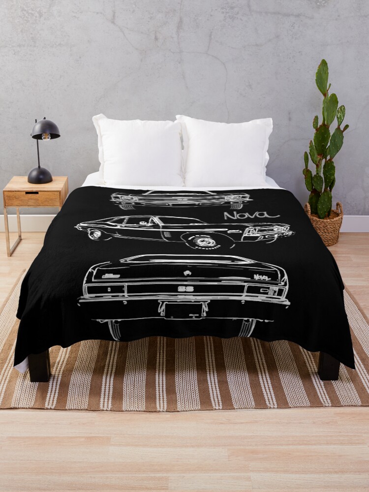 Thumbnail 1 of 6, Throw Blanket, 1972 Chevy Nova SS 427 Collector Car designed and sold by FromThe8Tees.