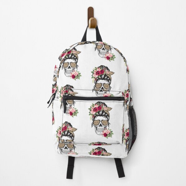 Item preview, Floral Leopard Messy Bun Skull designed and sold by HolyWater SHOP.