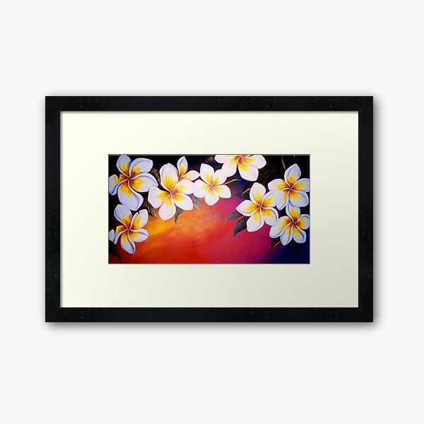 Frangipani Sunset Framed Art Print