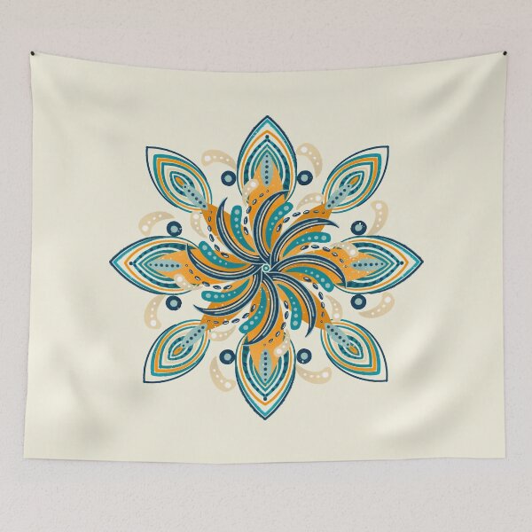 Item preview, Surfers mandala - orange and teal palette designed and sold by Home Cyn Home.