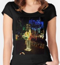 A Glowing Nutcracker in the Yard Women's Fitted Scoop T-Shirt