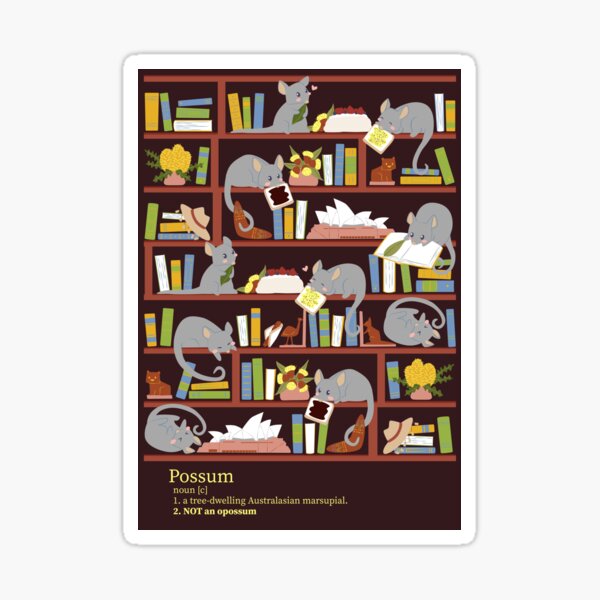 Australian Bookshelf - Possums Sticker