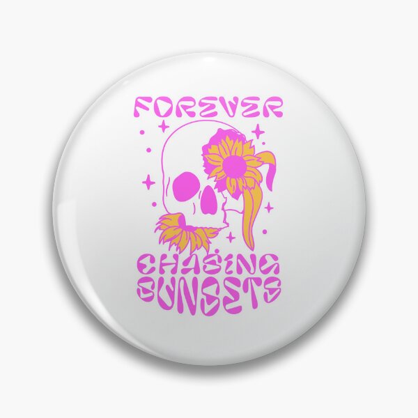 Item preview, Aesthetic Skull Mood Saying Forever Chasing Sunsets designed and sold by Donnie56441.