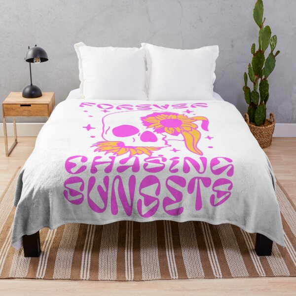 Item preview, Aesthetic Skull Mood Saying Forever Chasing Sunsets designed and sold by Donnie56441.