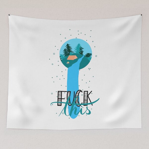 Item preview, F*ck this Camping Waterfall Trees Tent Fire designed and sold by marie-inks.