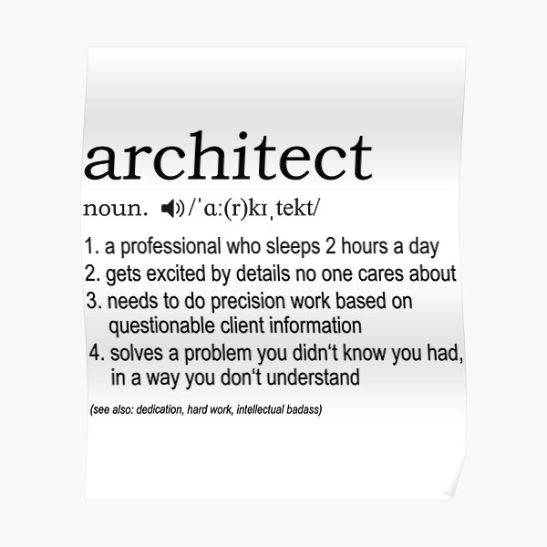 "Architect Definition Funny Architects" Poster for Sale by levintere