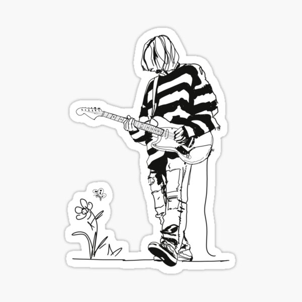 Kurt Cobain Cartoon Sticker