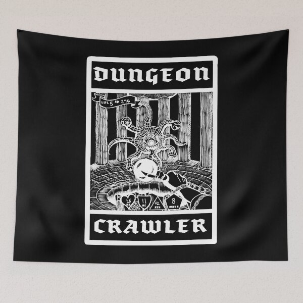 Aperçu de l'œuvre Dungeon Crawler Wizard (ligne blanche) créée et vendue par JOHNPWAGNER.