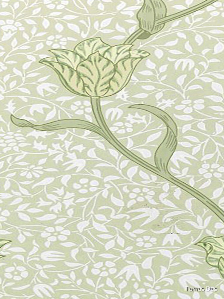 William Morris Garden Tulip pattern , Victorian Green Floral