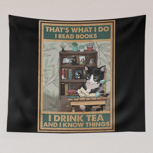 Item preview, Tuxedo Cat Read Books Drink Tea And Know Things designed and sold by James Schwartz.
