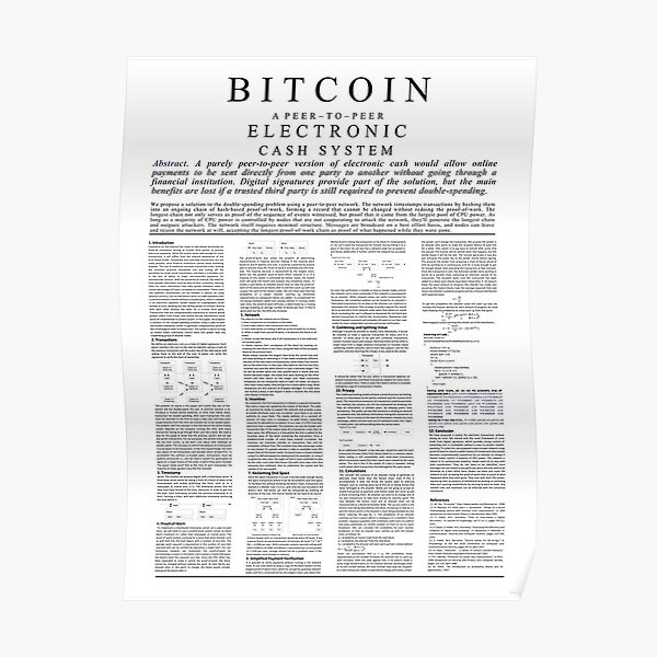 Bitcoin Whitepaper Poster Poster