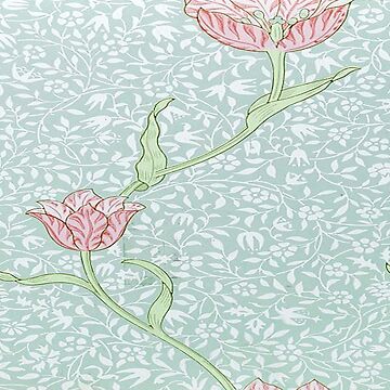 William Morris Garden Tulip pattern , Victorian Blue And Pink Floral  Victorian, vintage, art nouveau, William Morris art, wallpaper, Morris,  Morris