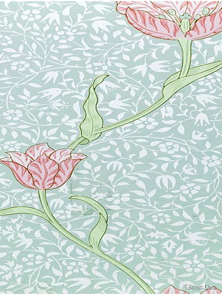 William Morris Garden Tulip pattern , Victorian Blue And Pink Floral  Victorian, vintage, art nouveau, William Morris art, wallpaper, Morris,  Morris