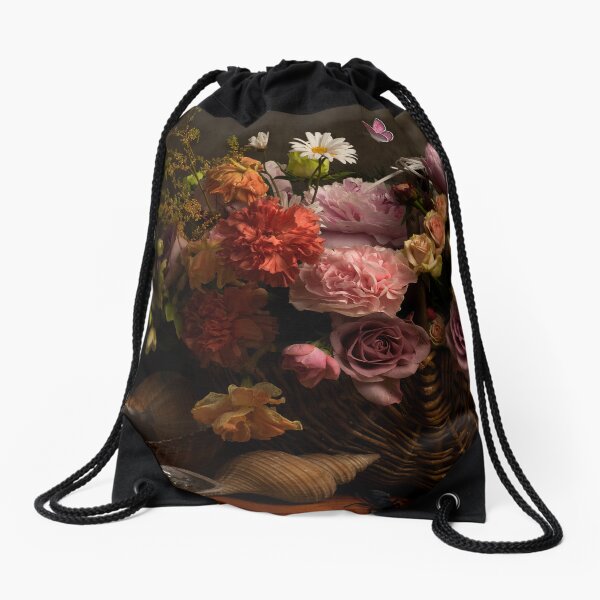 flower basket 2 Drawstring Bag