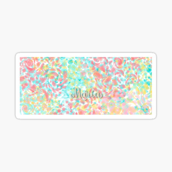 MARÍA - Diseño de acuarelas personalizado con el nombre de MARÍA, en turquesa, coral y amarillo. Pegatina