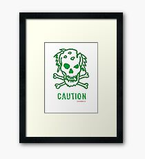 Caution Zombies Framed Print