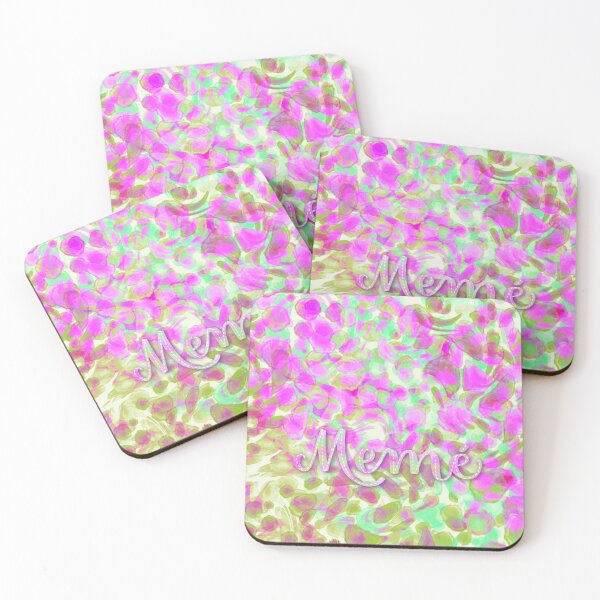 Item preview, MEMÉ - Personalized watercolor design with the name of Memé, in green and fuchsia. designed and sold by CristelDesign.
