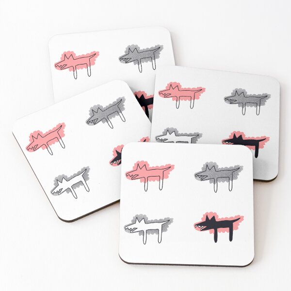 Item preview, Wolves in sheeps' clothing pink fluffy angry white black teeth designed and sold by marie-inks.