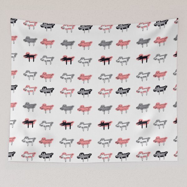 Item preview, Wolves in sheeps' clothing pink fluffy angry white black teeth designed and sold by marie-inks.