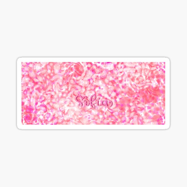 SOFÍA - Diseño de acuarelas personalizado con el nombre de SOFÍA, en rosa, coral y blanco. Pegatina