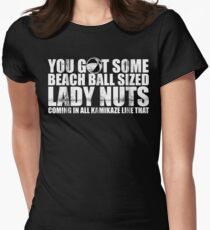 Beach Ball Sized Lady Nuts Women's Fitted T-Shirt