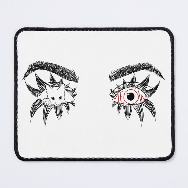 Item preview, Cat Eyes Sketchy Black Red Meow Cat  designed and sold by marie-inks.