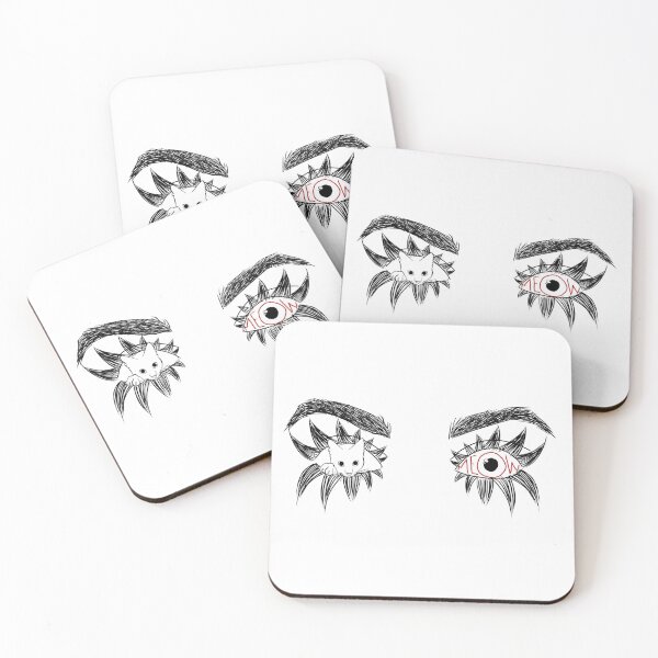 Item preview, Cat Eyes Sketchy Black Red Meow Cat  designed and sold by marie-inks.