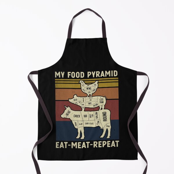 Item preview, My Food Pyramid Eat Meat Repeat Retro Vintage Funny BBQ Joke  designed and sold by fostebris.