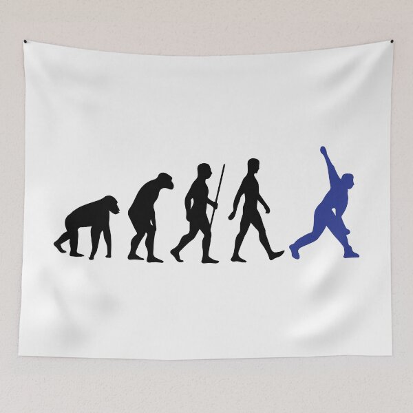 Item preview, Cricket Evolution Bowler Batsman Player Fans designed and sold by alltheprints.