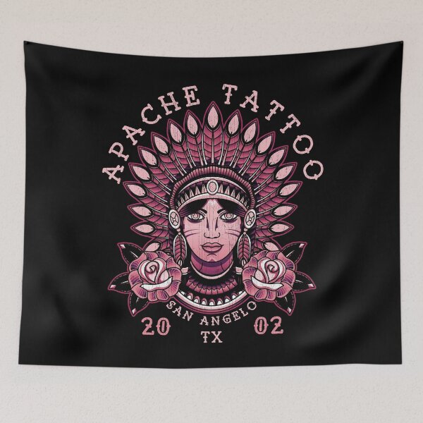 Item preview, Apache Tattoo, Old School Native American Tattoo, San Angelo Texas Studio designed and sold by Proverbial Wisdom Design.