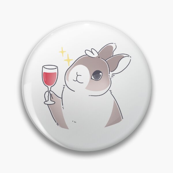 Item preview, Conejito con copa de vino Pegatina designed and sold by Seversays.