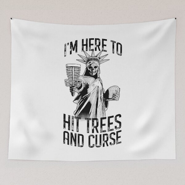 Item preview, I'm Here To Hit Trees And Curse Disc Golf Liberty Skeleton designed and sold by GrandeDuc.