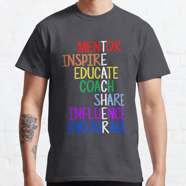 Teacher Meaning Mentor Inspire Educate Coach Share Classic T-Shirt